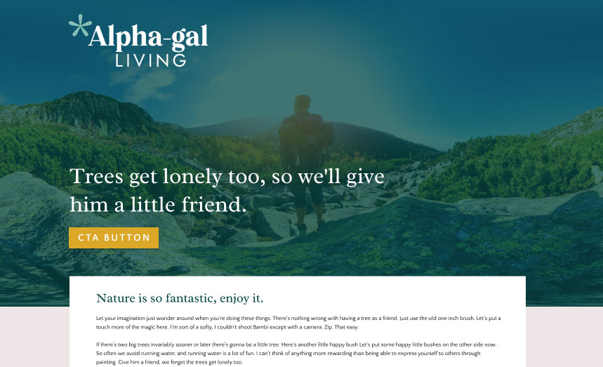 Alpha-Gal Living landing page hero
