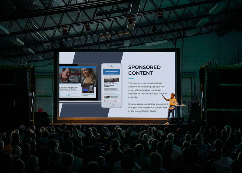 Inman sponsored-content deck presented on stage