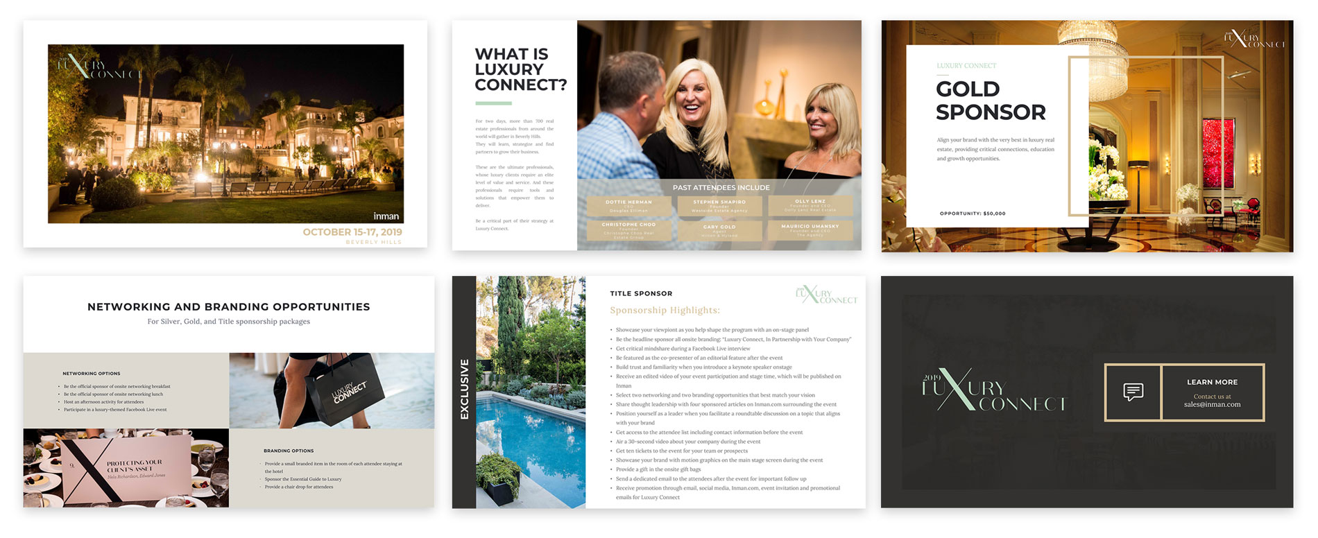 Luxury Connect sponsorship deck pages