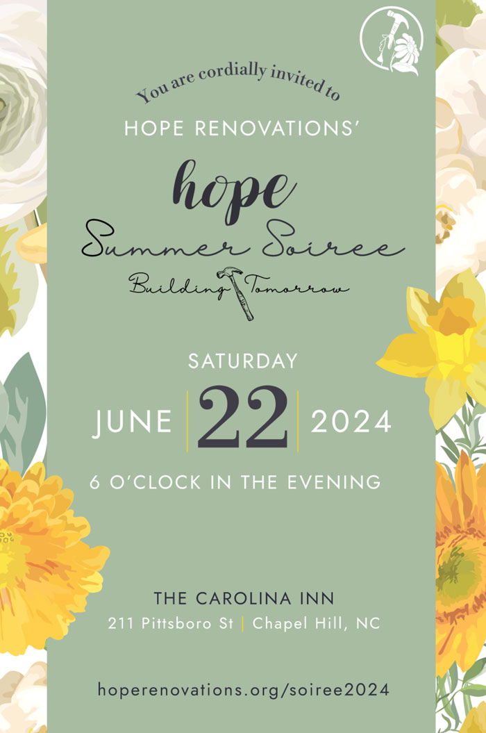 Hope Renovations Summer Soirée invitation